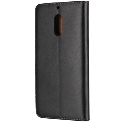 Nokia 6 atverčiamas juodas odinis Casual dėklas - piniginė / Priedai.lt
