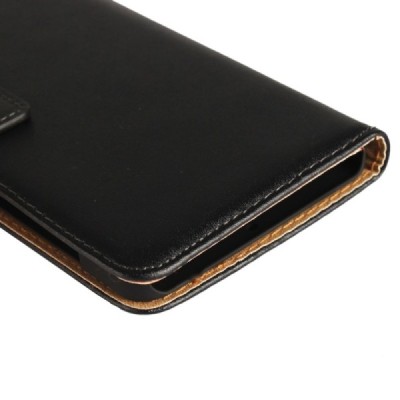 Nokia 6 atverčiamas juodas odinis Casual dėklas - piniginė / Priedai.lt