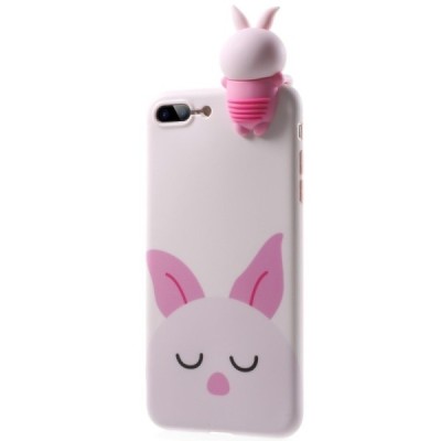 Apple iPhone 7 Plus (iPhone 8 Plus) „Squezy“ Rabbit kieto silikono TPU rožinis dėklas - nugarėlė / Priedai.lt