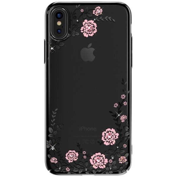 „Kavaro“ Flowers Swarovski dėklas - juodas (iPhone X / Xs)