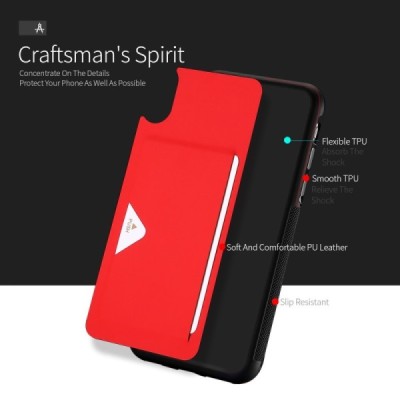 „Dux Ducis“ Pocard Apple iPhone X (iPhone Xs) raudonas kieto silikono dėklas / Priedai.lt