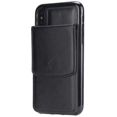 Apple iPhone X (iPhone Xs) juodas kieto silikono TPU odinis dėklas su kortelių laikikliu - nugarėlė / Priedai.lt