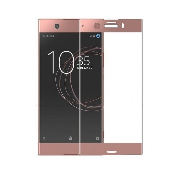 „Calans“ Tempered Glass pilnai dengiantis apsauginis ekrano stiklas 0.2 mm - rožinis (Xperia XZ1 Compact)