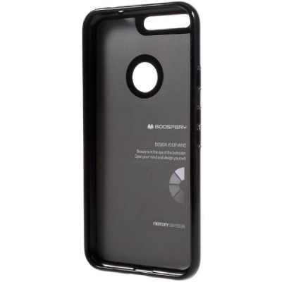 Google Pixel XL Mercury juodas kieto silikono TPU dėklas - nugarėlė / Priedai.lt