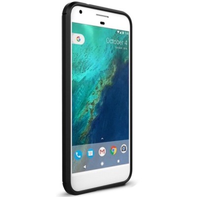 Google Pixel XL „Carbon“ kieto silikono TPU juodas dėklas - nugarėlė / Priedai.lt