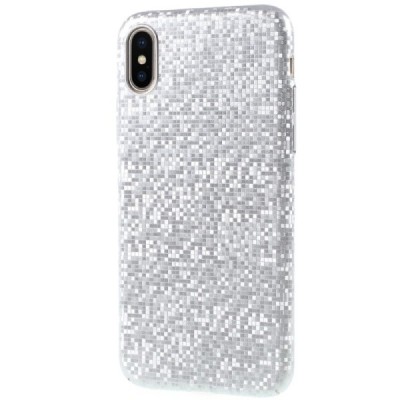 Apple iPhone X (iPhone Xs) Disco plastikinis sidabrinis dėklas - nugarėlė / Priedai.lt