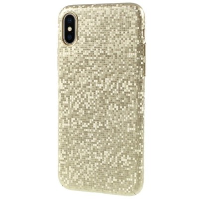 Apple iPhone X (iPhone Xs) Disco plastikinis auksinis dėklas - nugarėlė / Priedai.lt