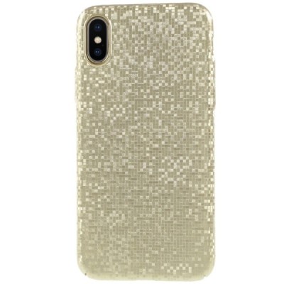 Apple iPhone X (iPhone Xs) Disco plastikinis auksinis dėklas - nugarėlė / Priedai.lt