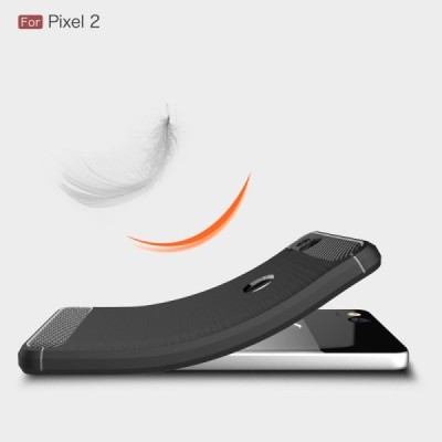 Google Pixel 2 „Carbon“ kieto silikono TPU juodas dėklas - nugarėlė / Priedai.lt