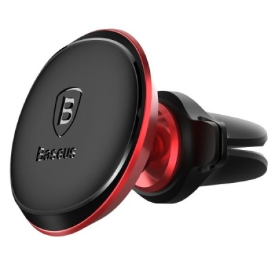 „Baseus“ Magnet Mount (360°) raudonas automobilinis telefono laikiklis (į vėdinimo groteles) / Priedai.lt