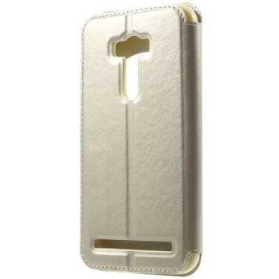 Roar Noble atverčiamas Asus Zenfone Selfie (ZD551KL) auksinis odinis dėklas / Priedai.lt