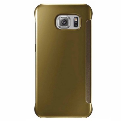 Samsung Galaxy S6 Edge (G925) plastikinis atverčiamas auksinis dėklas / Priedai.lt