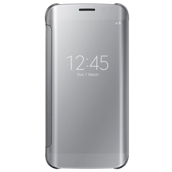 Plastikinis atverčiamas dėklas - sidabrinis (Galaxy S6 Edge+)