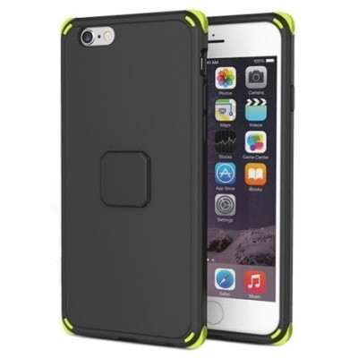 Rock Moc sustiprintos apsaugos Apple iPhone 6s Plus juodas kieto silikono (TPU) ir plastiko dėklas / Priedai.lt