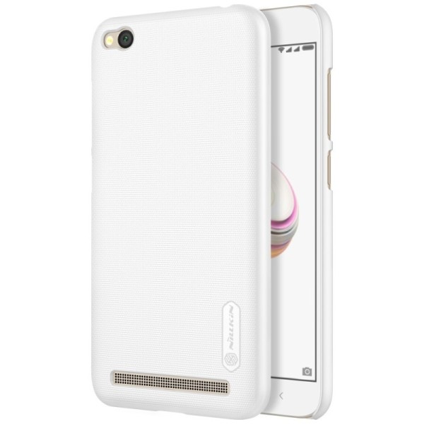 „Nillkin“ Frosted Shield dėklas - baltas + apsauginė ekrano plėvelė (Redmi 5A)