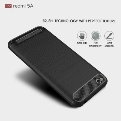 Xiaomi Redmi 5A „Carbon“ kieto silikono TPU juodas dėklas - nugarėlė / Priedai.lt