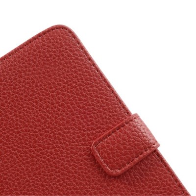 Nokia Lumia 625 atverčiamas raudonas odinis Litchi dėklas - piniginė / Priedai.lt
