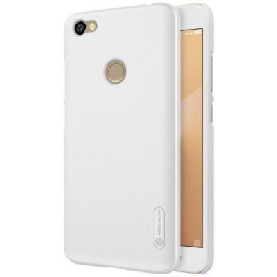 Xiaomi Redmi Note 5A (Y1) Nillkin Frosted Shield baltas plastikinis dėklas + apsauginė ekrano plėvelė / Priedai.lt