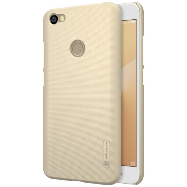 „Nillkin“ Frosted Shield dėklas - auksinis + apsauginė ekrano plėvelė (Redmi Note 5A)
