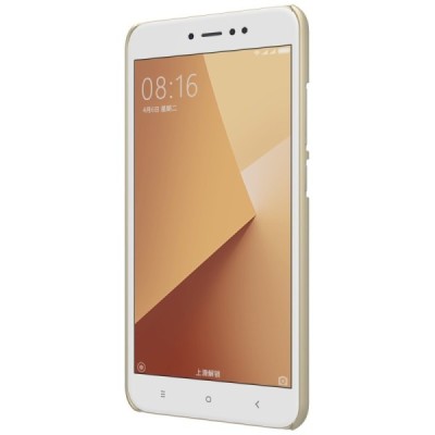 Xiaomi Redmi Note 5A (Y1) Nillkin Frosted Shield auksinis plastikinis dėklas + apsauginė ekrano plėvelė / Priedai.lt