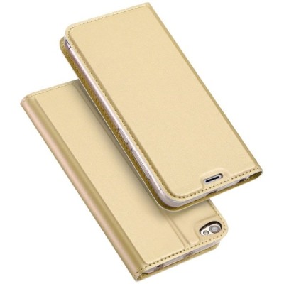 „Dux Ducis“ Skin serijos Xiaomi Redmi Note 5A (Y1) auksinis odinis atverčiamas dėklas / Priedai.lt
