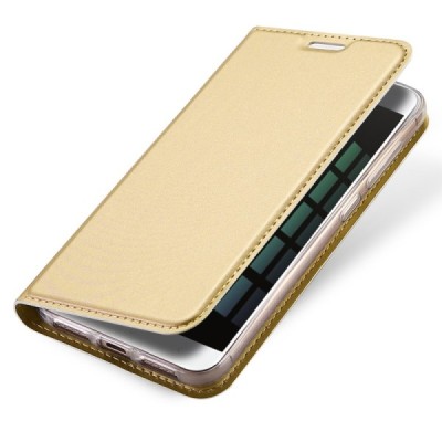 „Dux Ducis“ Skin serijos Xiaomi Redmi Note 5A (Y1) auksinis odinis atverčiamas dėklas / Priedai.lt