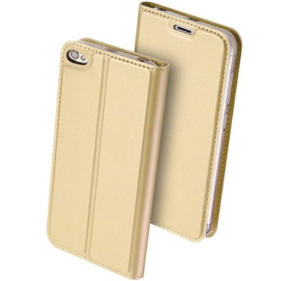 „Dux Ducis“ Skin serijos Xiaomi Redmi Note 5A (Y1) auksinis odinis atverčiamas dėklas / Priedai.lt