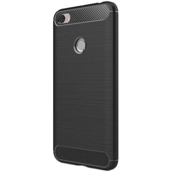 „Carbon“ kieto silikono (TPU) dėklas - juodas (Redmi Note 5A)