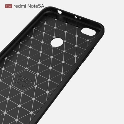 Xiaomi Redmi Note 5A (Y1) „Carbon“ kieto silikono TPU juodas dėklas - nugarėlė / Priedai.lt