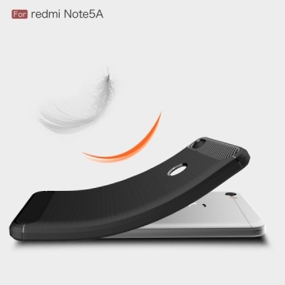 Xiaomi Redmi Note 5A (Y1) „Carbon“ kieto silikono TPU juodas dėklas - nugarėlė / Priedai.lt