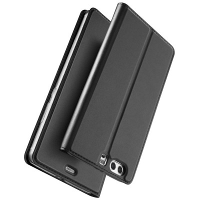 „Dux Ducis“ Skin serijos Huawei P10 (Huawei Ascend P10) juodas odinis atverčiamas dėklas / Priedai.lt