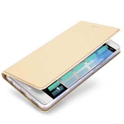 „Dux Ducis“ Skin serijos Huawei P10 (Huawei Ascend P10) auksinis odinis atverčiamas dėklas / Priedai.lt