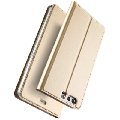 „Dux Ducis“ Skin serijos Huawei P10 (Huawei Ascend P10) auksinis odinis atverčiamas dėklas / Priedai.lt
