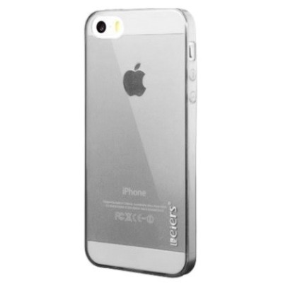 Apple iPhone SE (5, 5s) Leiers skaidrus pilkas kieto silikono TPU ploniausias pasaulyje dėklas / Priedai.lt