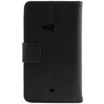 Nokia Lumia 625 atverčiamas juodas odinis dėklas - piniginė / Priedai.lt