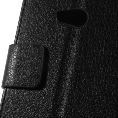 Nokia Lumia 625 atverčiamas juodas odinis dėklas - piniginė / Priedai.lt
