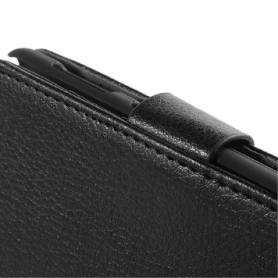 Nokia Lumia 625 atverčiamas juodas odinis dėklas - piniginė / Priedai.lt
