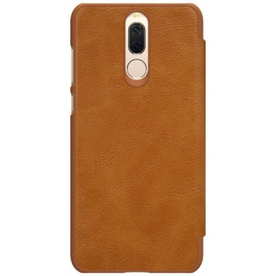 Prabangus „Nillkin“ Qin serijos rudas odinis atverčiamas Huawei Mate 10 Lite dėklas - knygutė / Priedai.lt