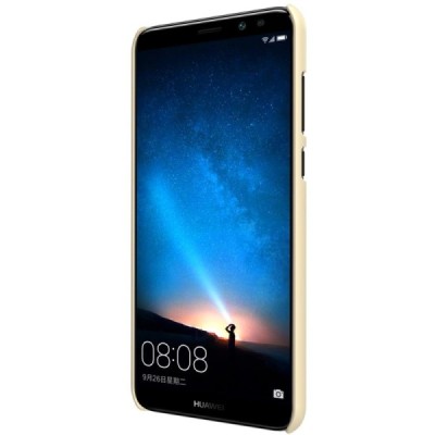 Huawei Mate 10 Lite Nillkin Frosted Shield auksinis plastikinis dėklas + apsauginė ekrano plėvelė / Priedai.lt