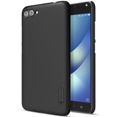 Asus Zenfone 4 Max (ZC554KL) Nillkin Frosted Shield juodas plastikinis dėklas + apsauginė ekrano plėvelė / Priedai.lt