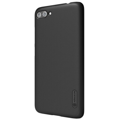 Asus Zenfone 4 Max (ZC554KL) Nillkin Frosted Shield juodas plastikinis dėklas + apsauginė ekrano plėvelė / Priedai.lt