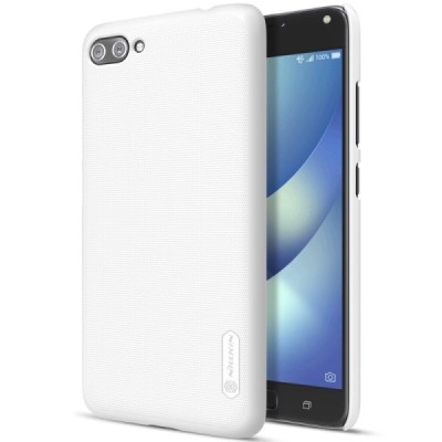 Asus Zenfone 4 Max (ZC554KL) Nillkin Frosted Shield baltas plastikinis dėklas + apsauginė ekrano plėvelė / Priedai.lt