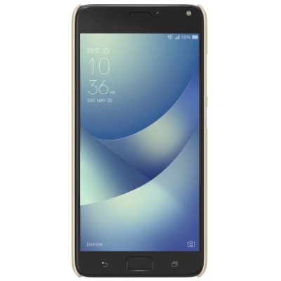 Asus Zenfone 4 Max (ZC554KL) Nillkin Frosted Shield auksinis plastikinis dėklas + apsauginė ekrano plėvelė / Priedai.lt