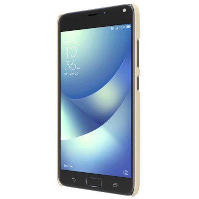 Asus Zenfone 4 Max (ZC554KL) Nillkin Frosted Shield auksinis plastikinis dėklas + apsauginė ekrano plėvelė / Priedai.lt