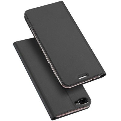 „Dux Ducis“ Skin serijos Asus Zenfone 4 Max (ZC554KL) juodas odinis atverčiamas dėklas / Priedai.lt