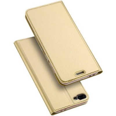 „Dux Ducis“ Skin serijos Asus Zenfone 4 Max (ZC554KL) auksinis odinis atverčiamas dėklas / Priedai.lt