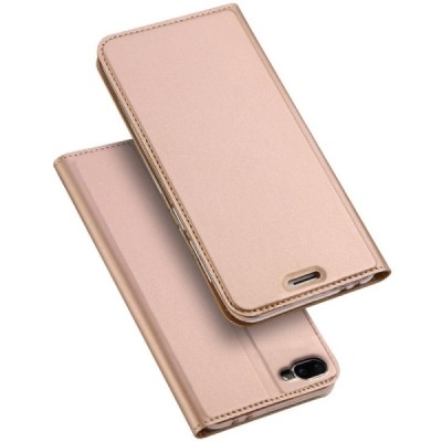 „Dux Ducis“ Skin serijos Asus Zenfone 4 Max (ZC554KL) rožinis odinis atverčiamas dėklas / Priedai.lt