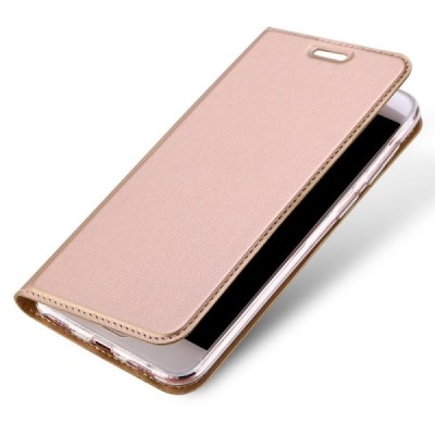 „Dux Ducis“ Skin serijos Asus Zenfone 4 Max (ZC554KL) rožinis odinis atverčiamas dėklas / Priedai.lt