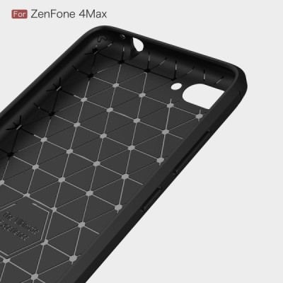 Asus Zenfone 4 Max (ZC554KL) „Carbon“ kieto silikono TPU juodas dėklas - nugarėlė / Priedai.lt