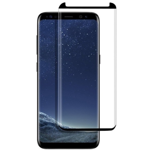 „PDGD 3D“ 9H Tempered Glass pilnai dengiantis apsauginis ekrano stiklas 0.2 mm - juodas (Galaxy S8)